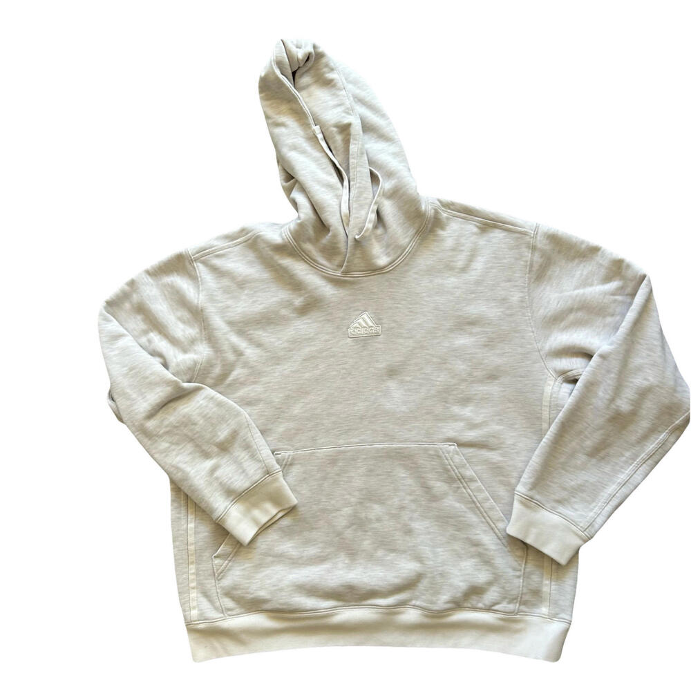 Adidas off white Pull over Hoodie Size Large Preowned Mens | Unisex